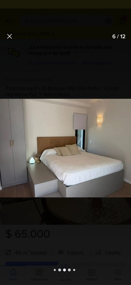 Casa monoambiente alquiler hasta Diciembre 2026